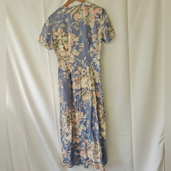 Laura Ashley Vintage Cottage Short Sleeve Floral Casual Midi Dress Size 6 - Picture 8 of 9